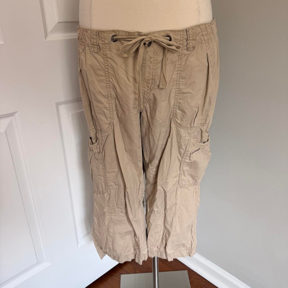 Y2K TAN OLD NAVY UTILITY CAPRI PANTS